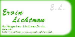 ervin lichtman business card